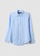 Light Blue Pure Linen Shirt, Regular Fit_4