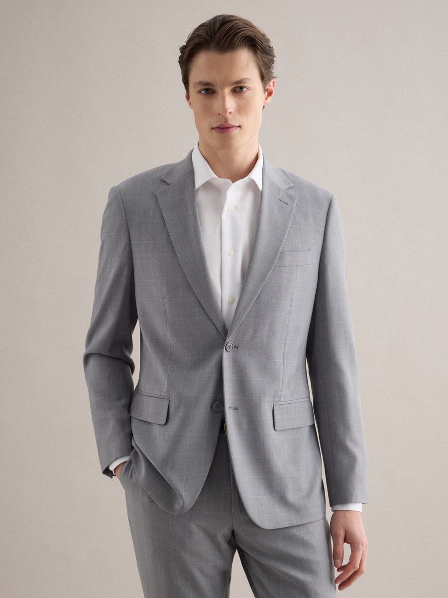 Abito foderato grigio slim fit_1