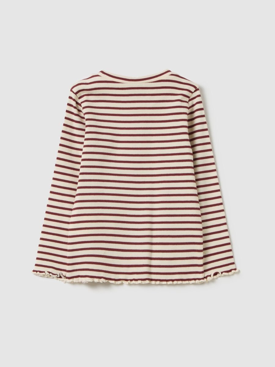 Striped stretch cotton baby bear T-shirt_1