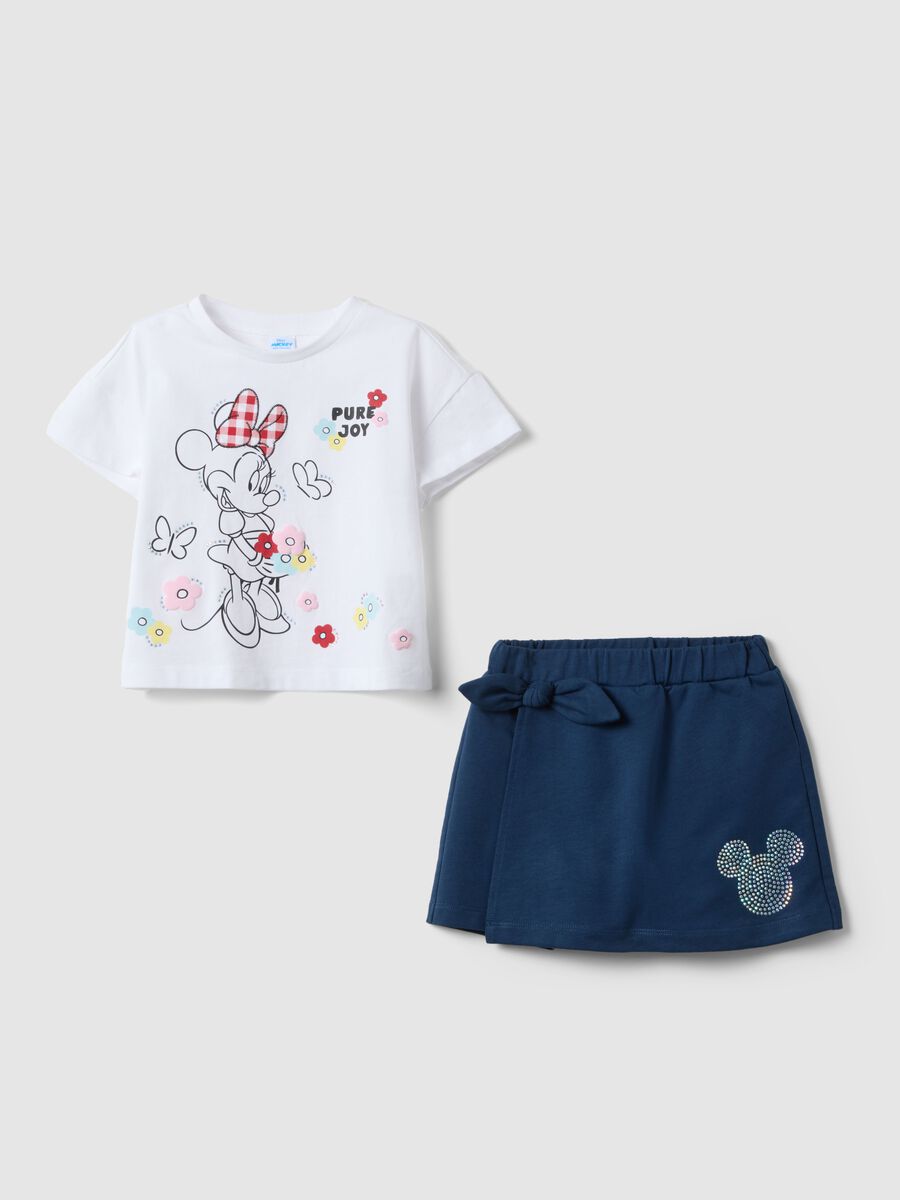 Completo in puro cotone multicolor da bambina regular fit con Minnie_0
