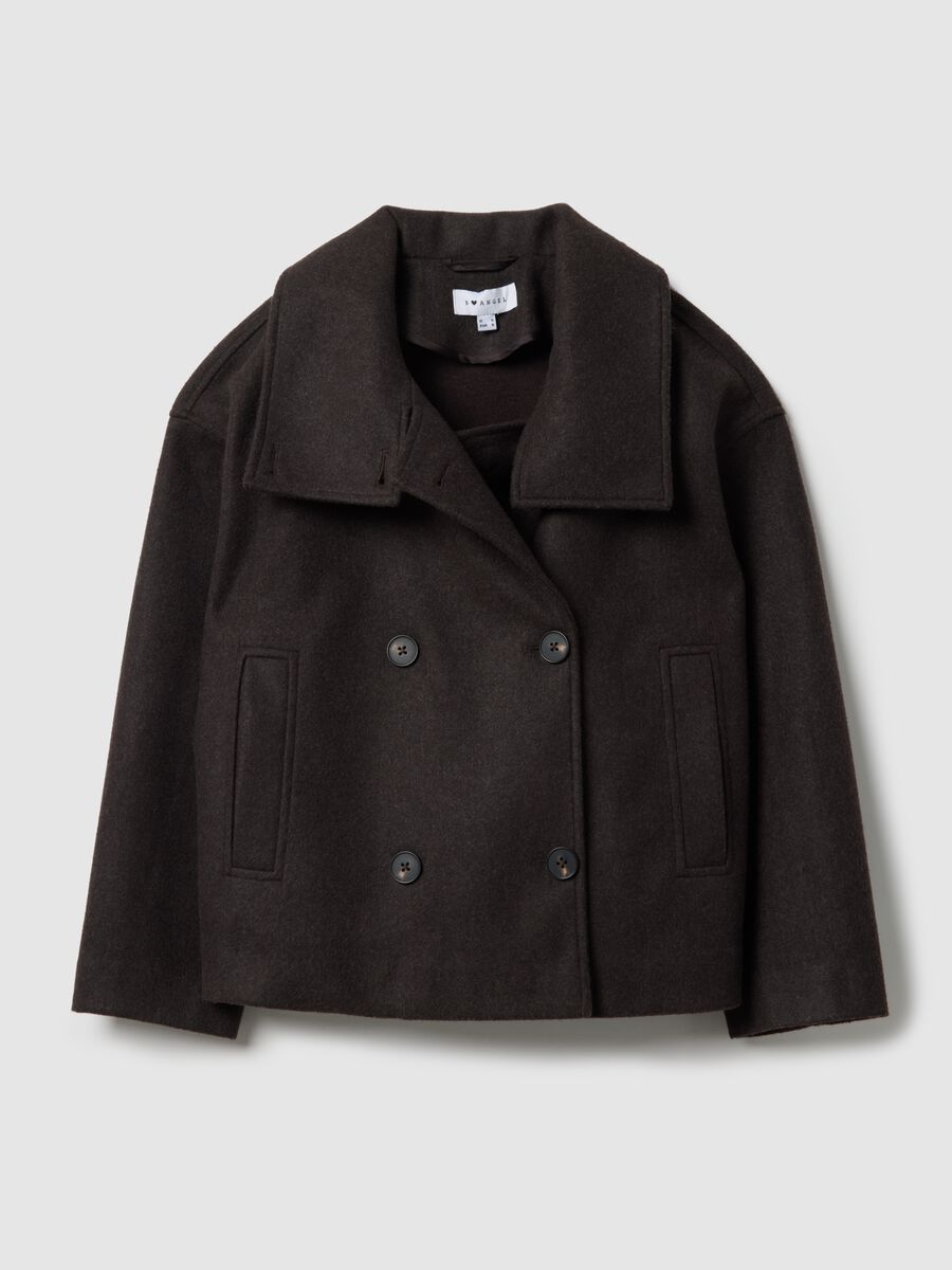 Brown regular fit coat with buttons_4