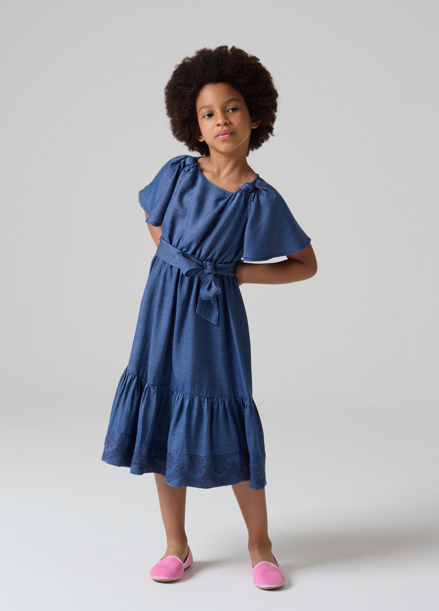 Dress in TENCEL™ Lyocell with embroidery