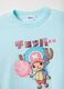 Sky Blue Pure Cotton Regular Fit T-shirt with One Piece Print_5