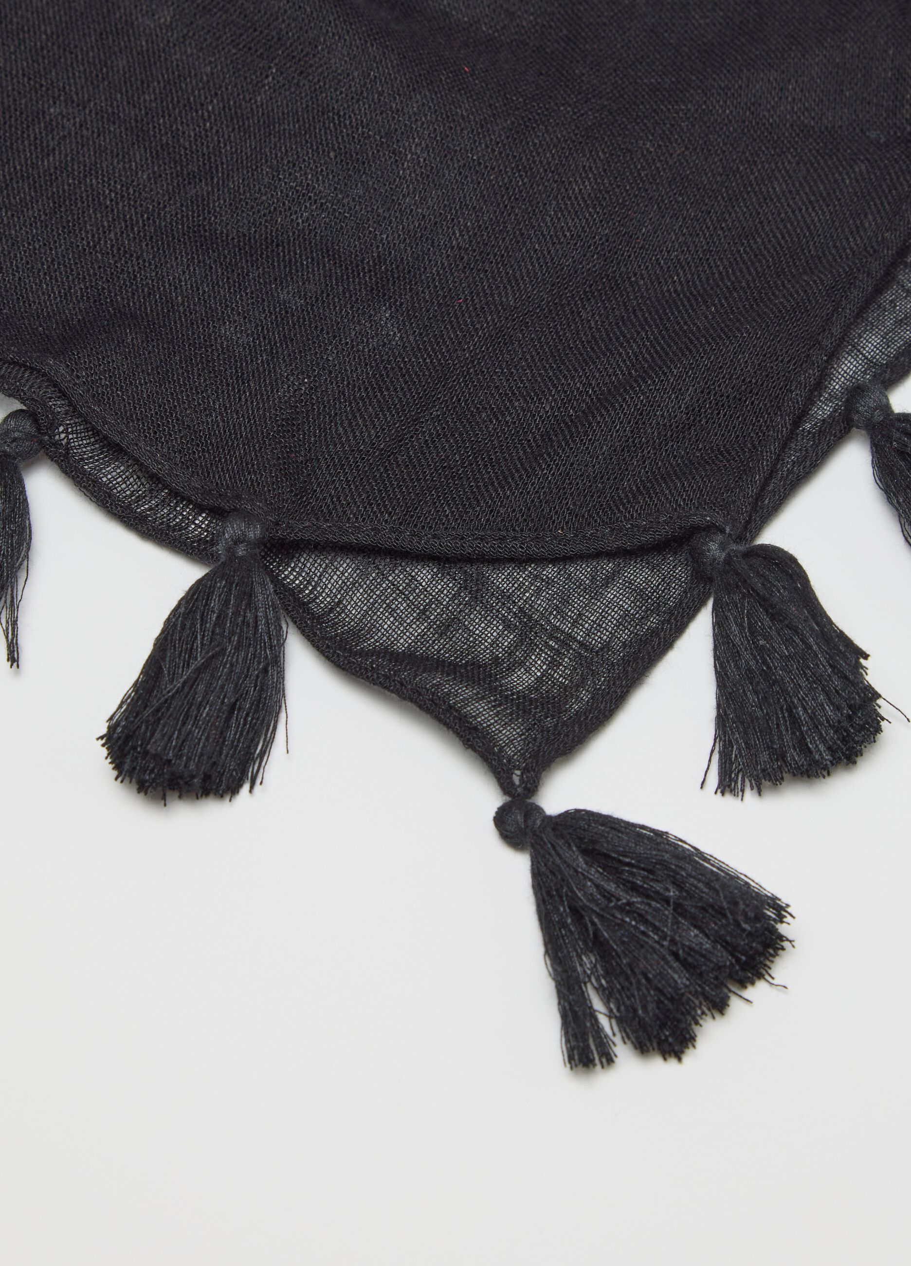 Black scarf with tassels