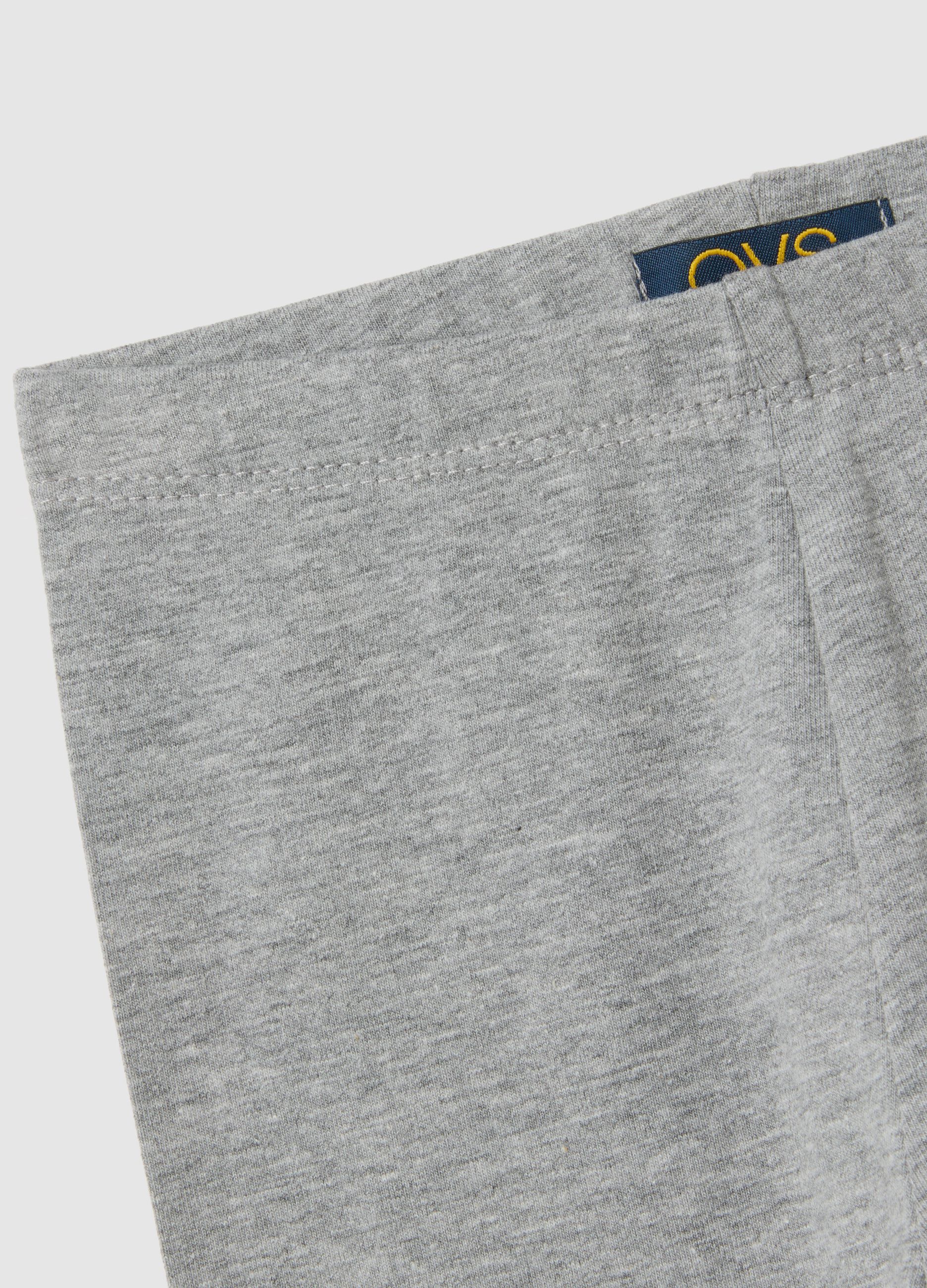 Girls' grey stretchy cotton skinny leggings
