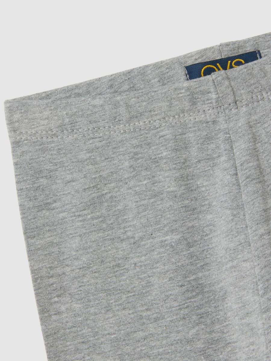 Girls' grey stretchy cotton skinny leggings_2