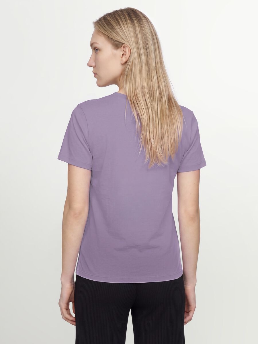 T-shirt viola in puro cotone organico a girocollo regular fit_2