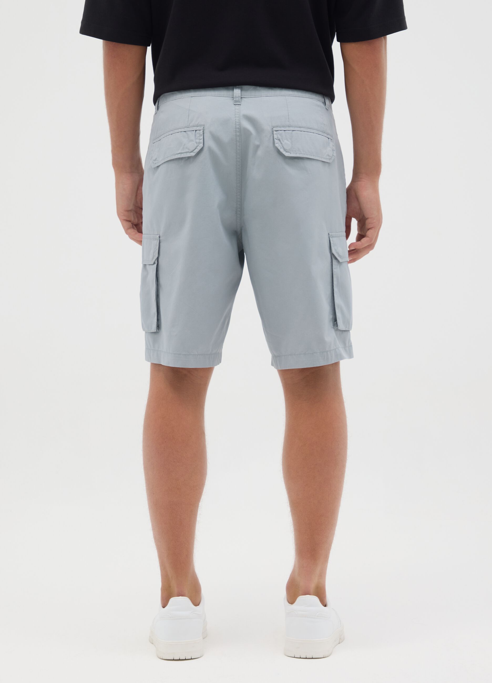 Men's pure cotton grey regular fit shorts
