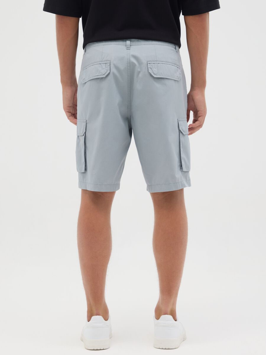 Men's pure cotton grey regular fit shorts_2