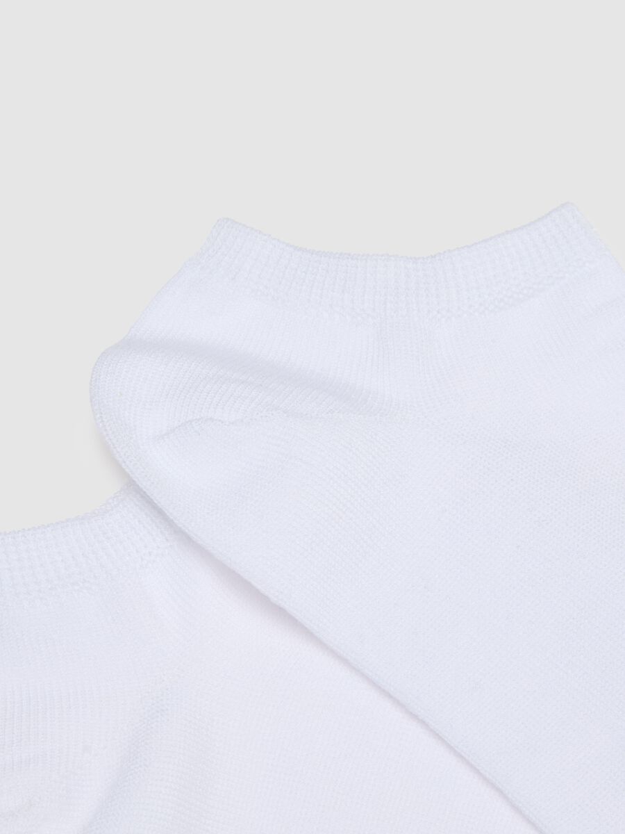 Set of three pairs of short white cotton stretch socks_2