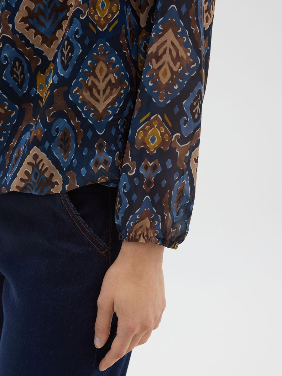 Multicolor long sleeve blouse in regular fit_3