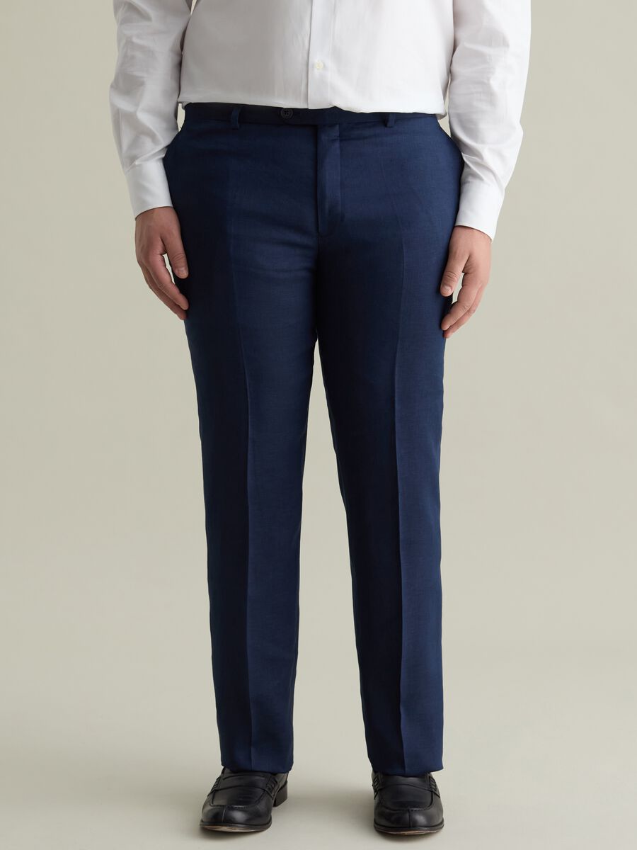 Oversized chino trousers in linen_1