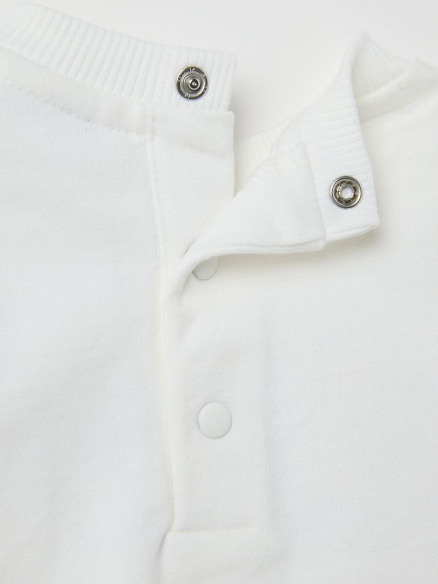 Newborn tracksuit set in pure white cotton_3