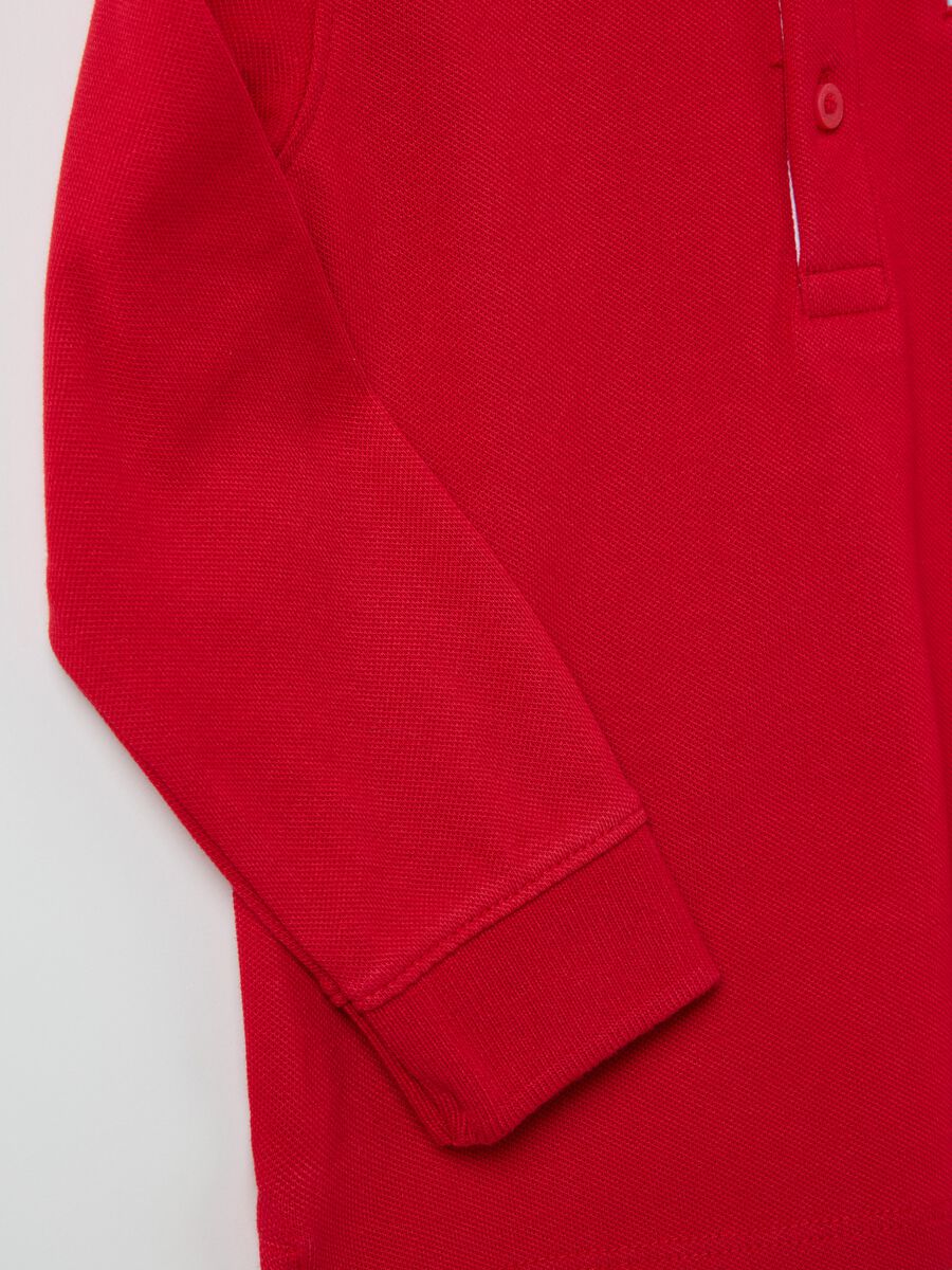Long-sleeved polo shirt with striped details_3