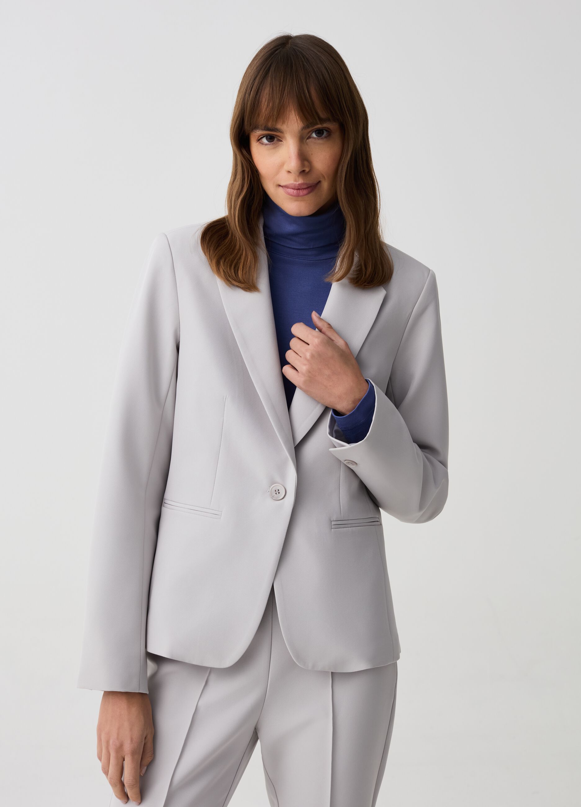 Stretch single-breasted blazer