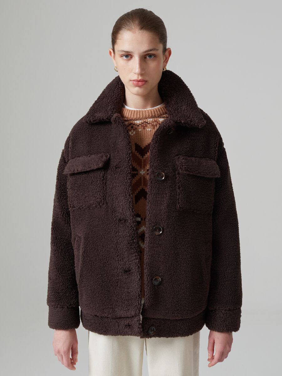 Giacca corta in sherpa_1