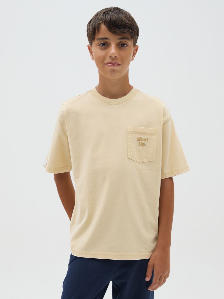 Boy's Beige T-shirt with Pocket_0