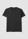 Grey mercerised pure cotton crew-neck T-shirt, regular fit_0