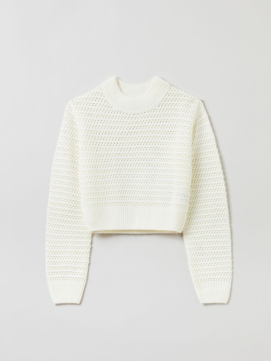 Pullover cropped traforato_0