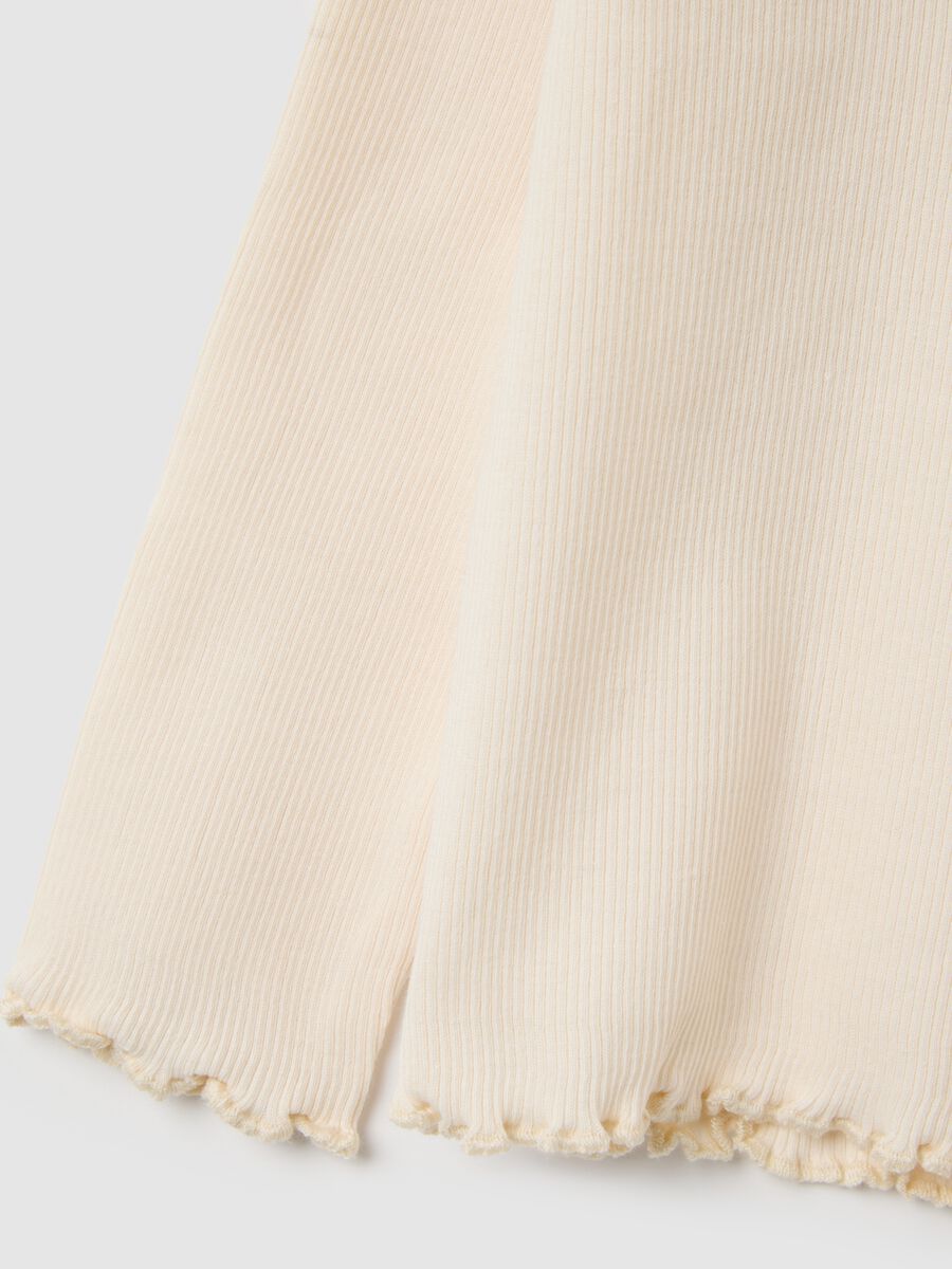 Beige Stretch Cotton Baby Girl Sweater_3