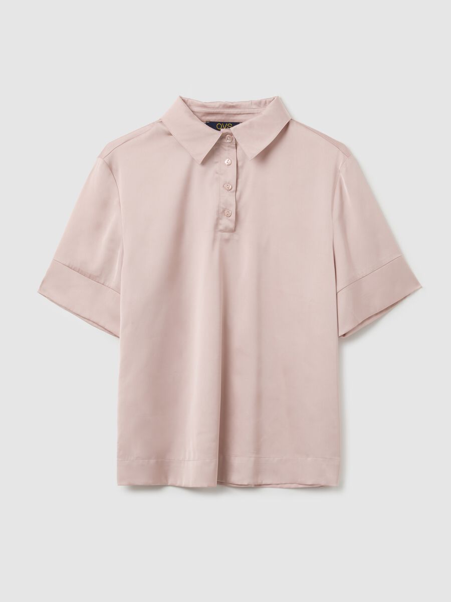 Camicia in tessuto elasticizzato rosa regular fit_0