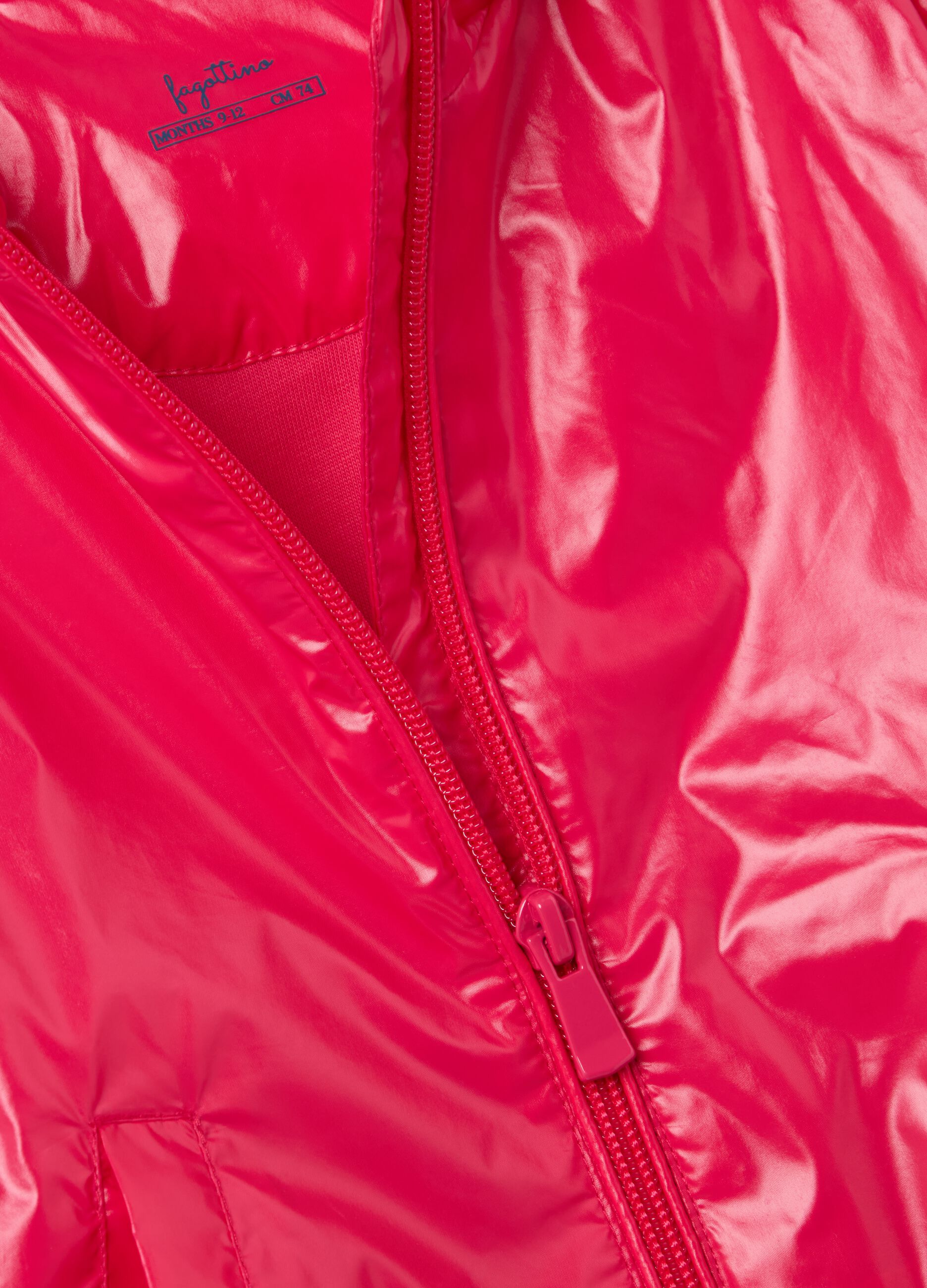 Waterproof jacket with hood and flounce