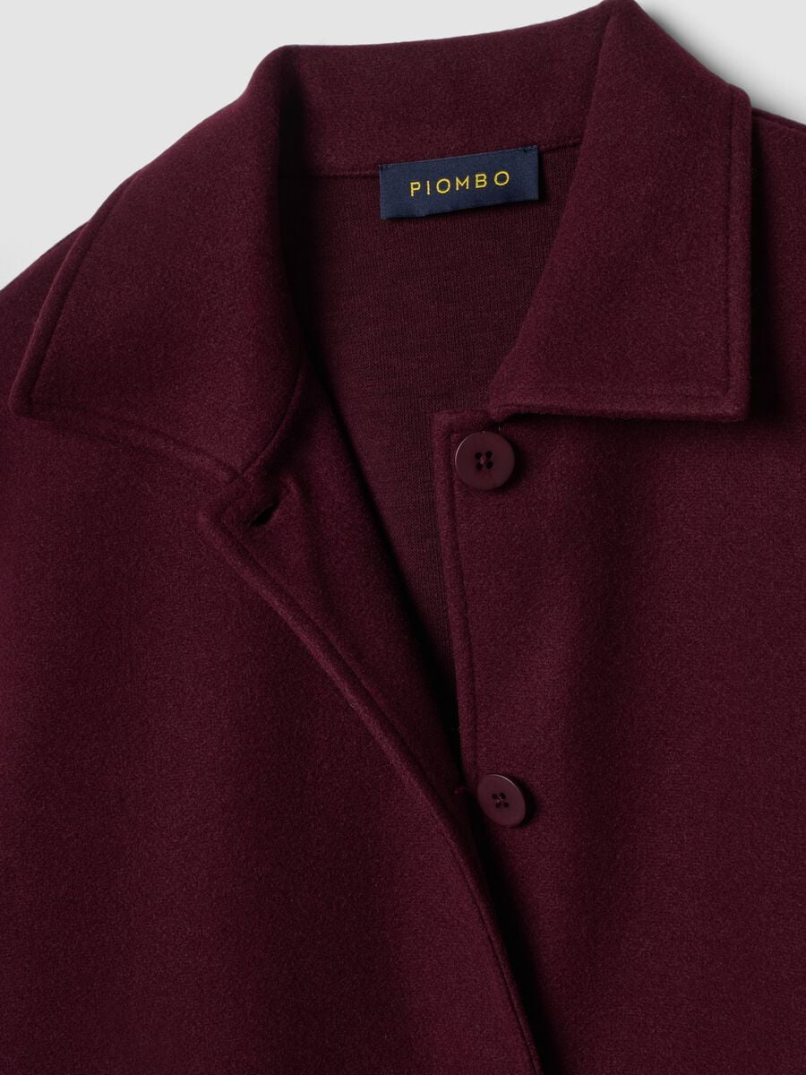 Giacca rossa burgundy in misto viscosa con girocollo regular fit_5