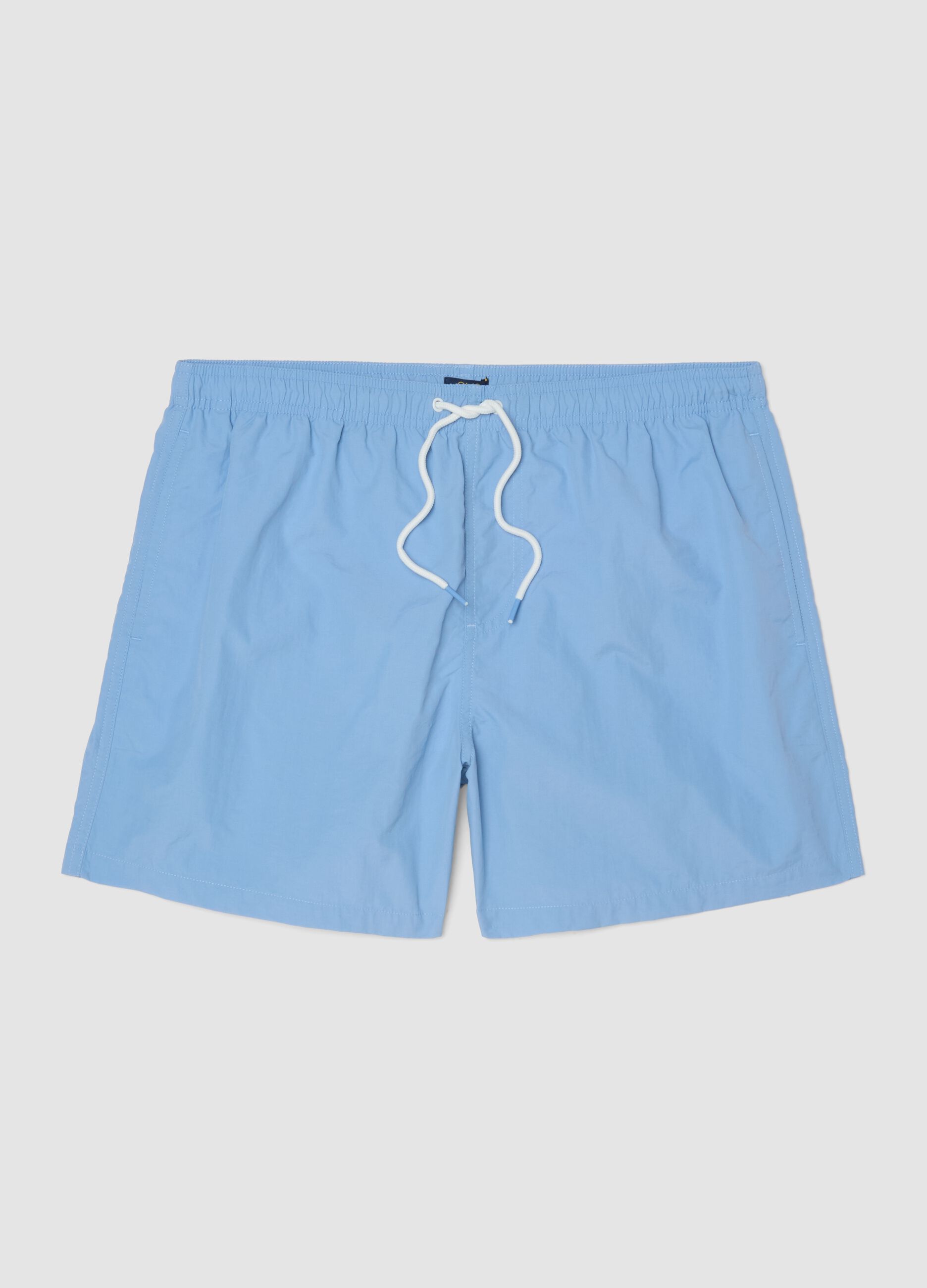 Blue swim shorts with elasticated waist