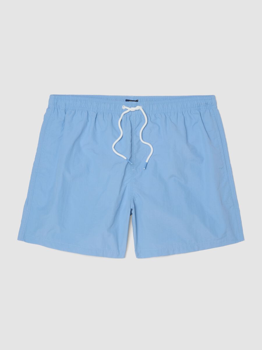 Blue swim shorts with elasticated waist_4