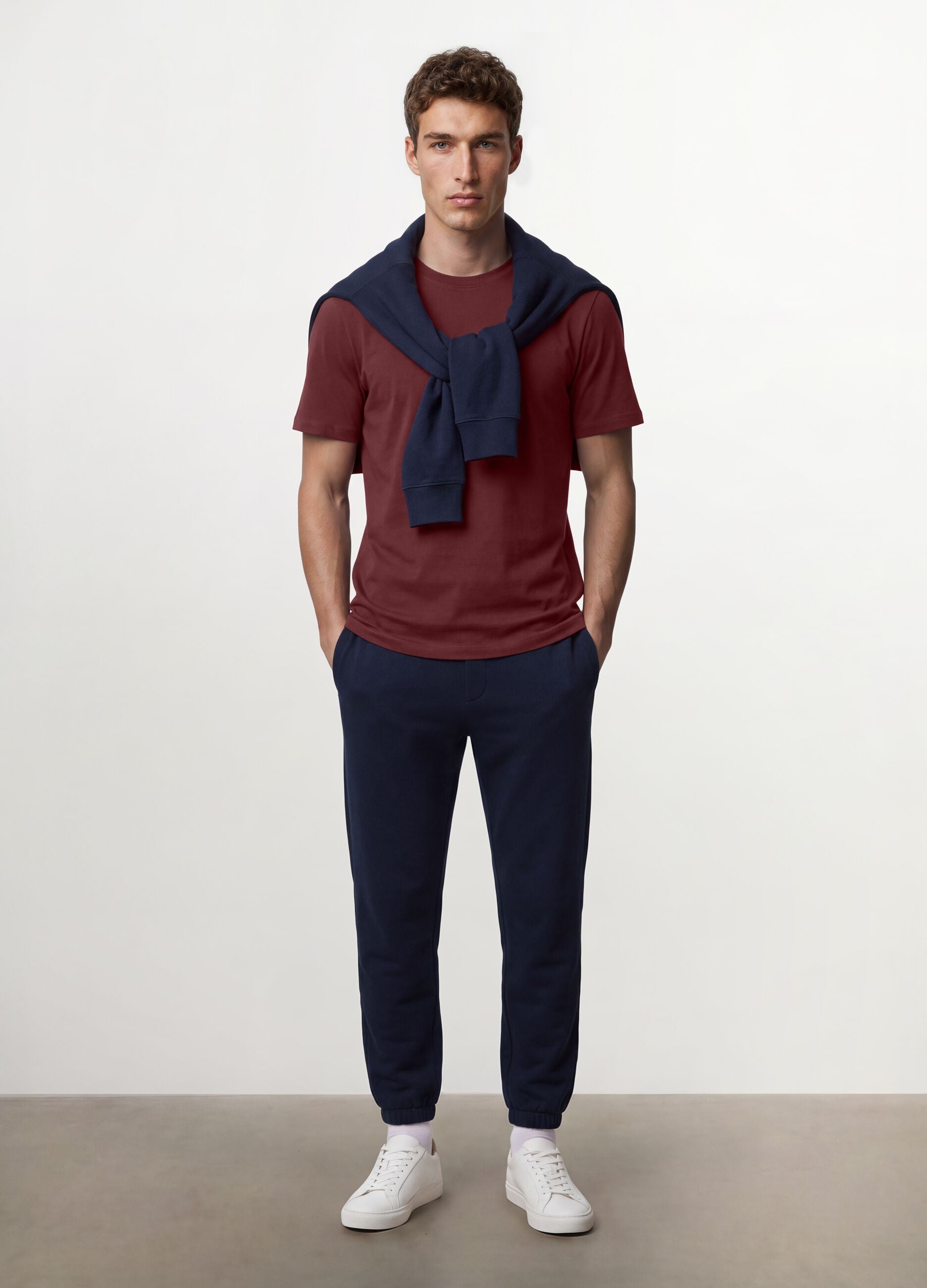 Red pure organic cotton jersey T-shirt, regular fit