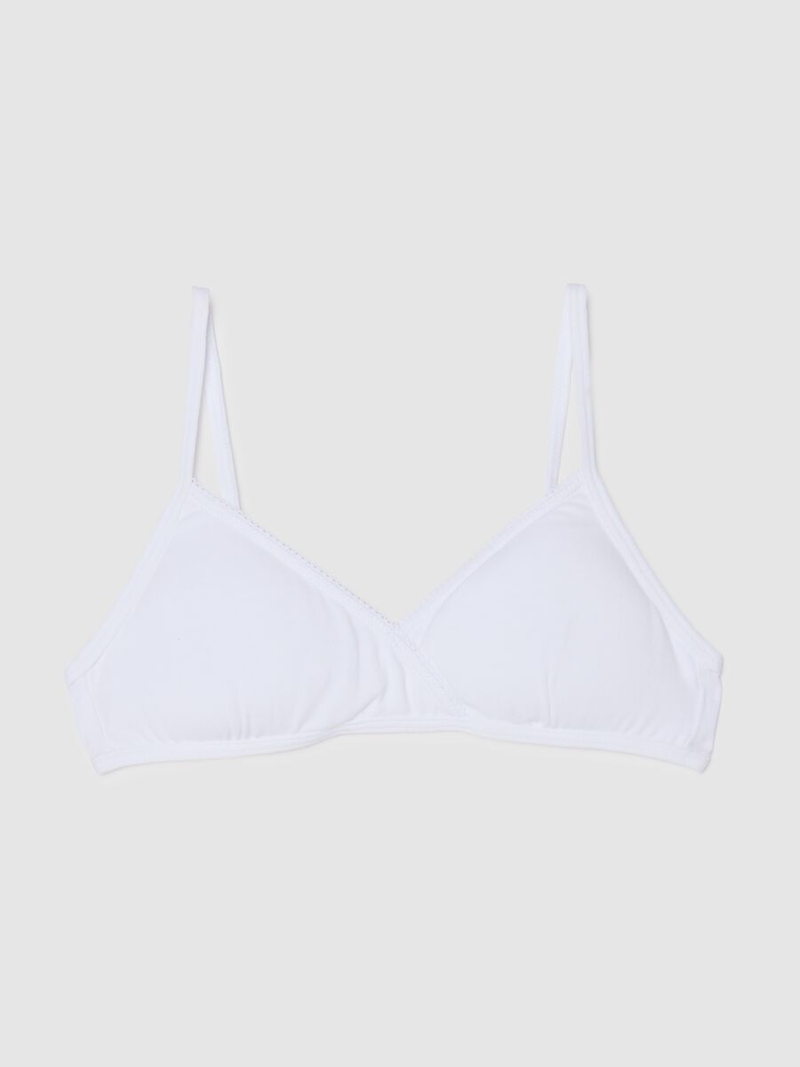 Girls' Stretch White Cotton Bra_0