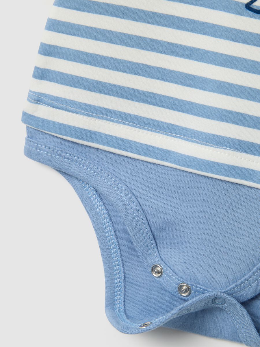 Multicolour striped pure cotton baby bodysuit_3