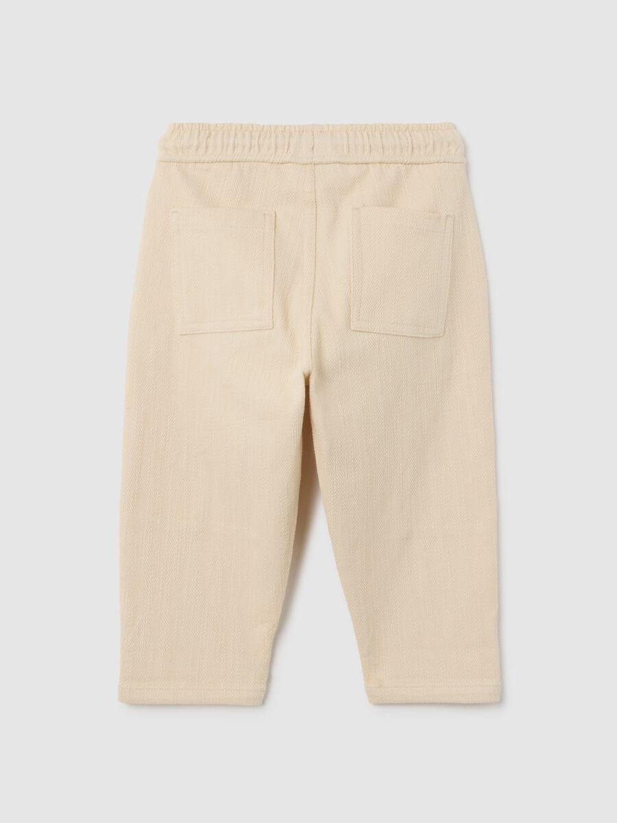 Children's trousers in beige cotton blend over_1