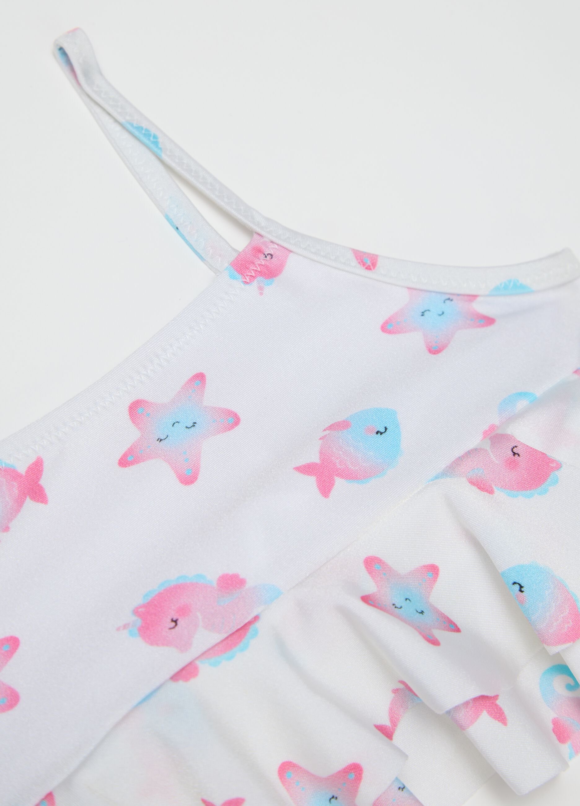 Bikini da neonata in tessuto elasticizzato multicolor