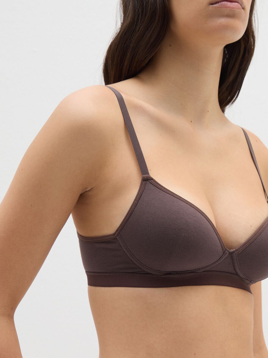 Brown Stretch Cotton Bra_3