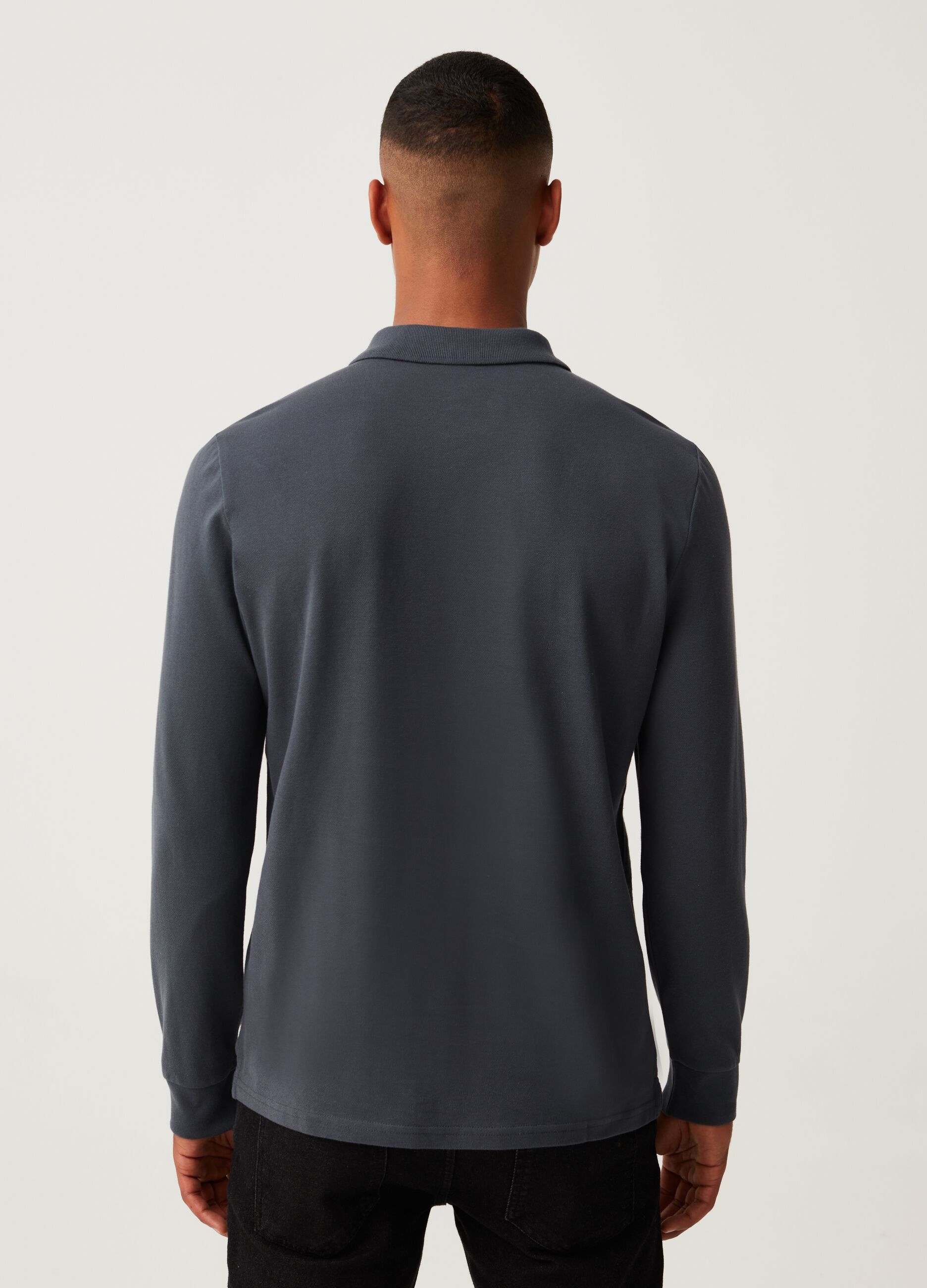 Polo in cotone piquet maniche lunghe_2