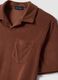 Brown short-sleeve cotton-blend polo shirt_5