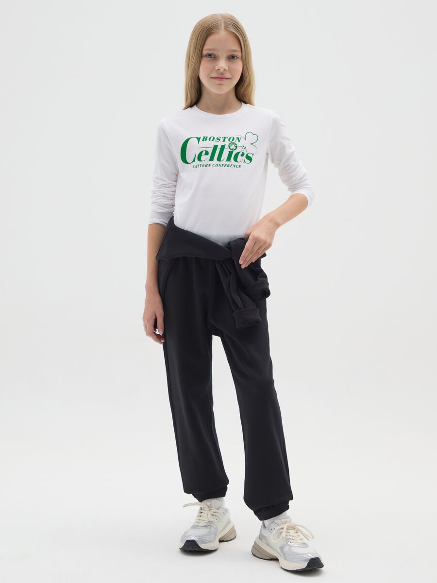 Black Cotton Jogger Trousers_0