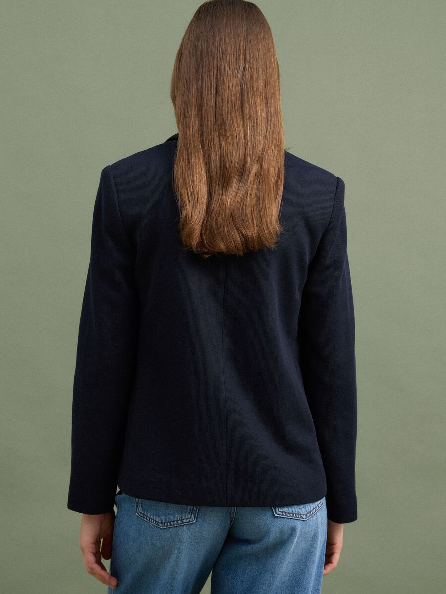 Blazer blu regular fit doppiopetto con rever classico_3