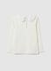 White stretch cotton T-shirt for girls regular fit_1