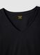 Black pure cotton V-neck regular fit T-shirt_5