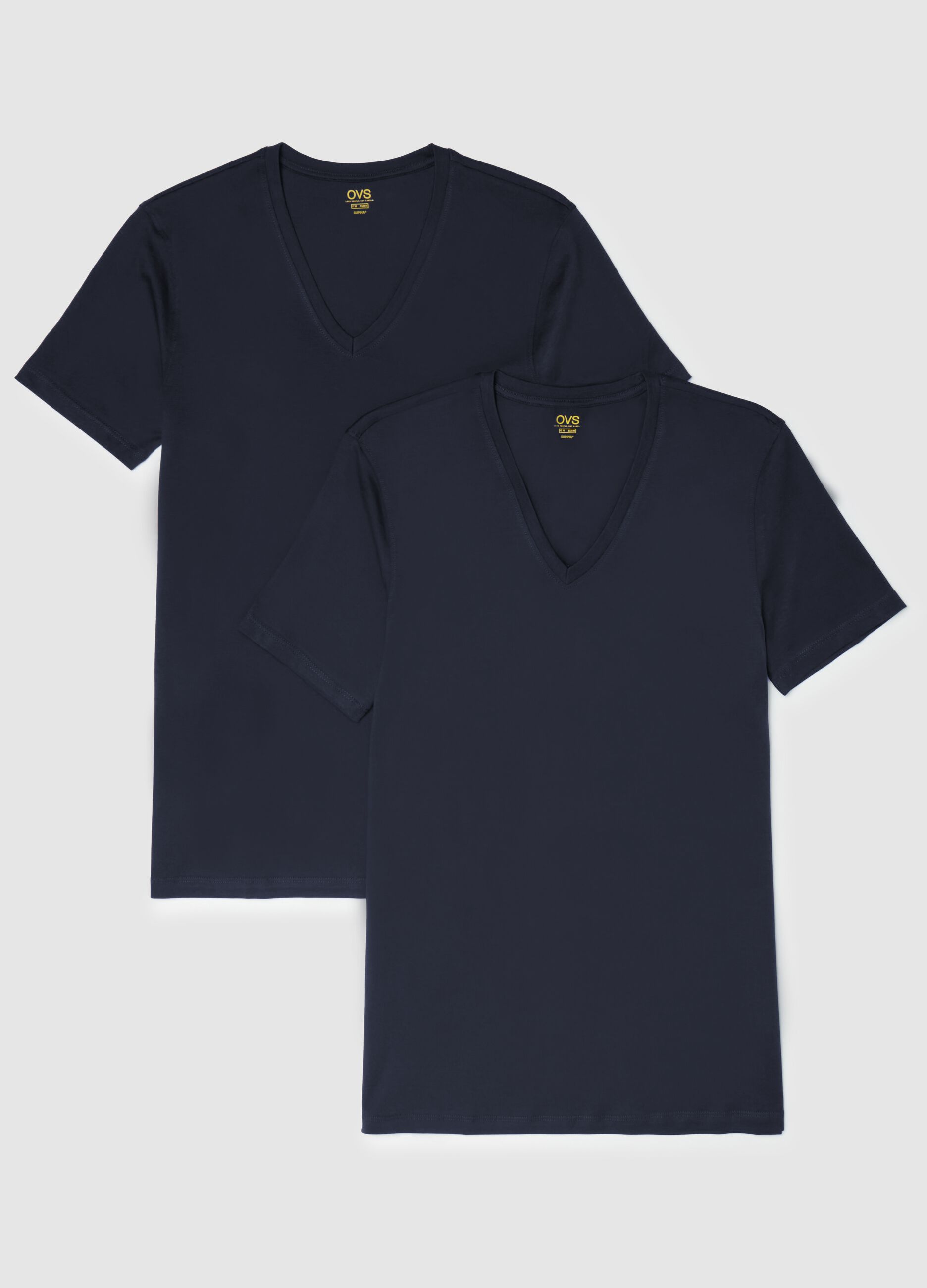 Two-pack Supima cotton undershirts with V neck