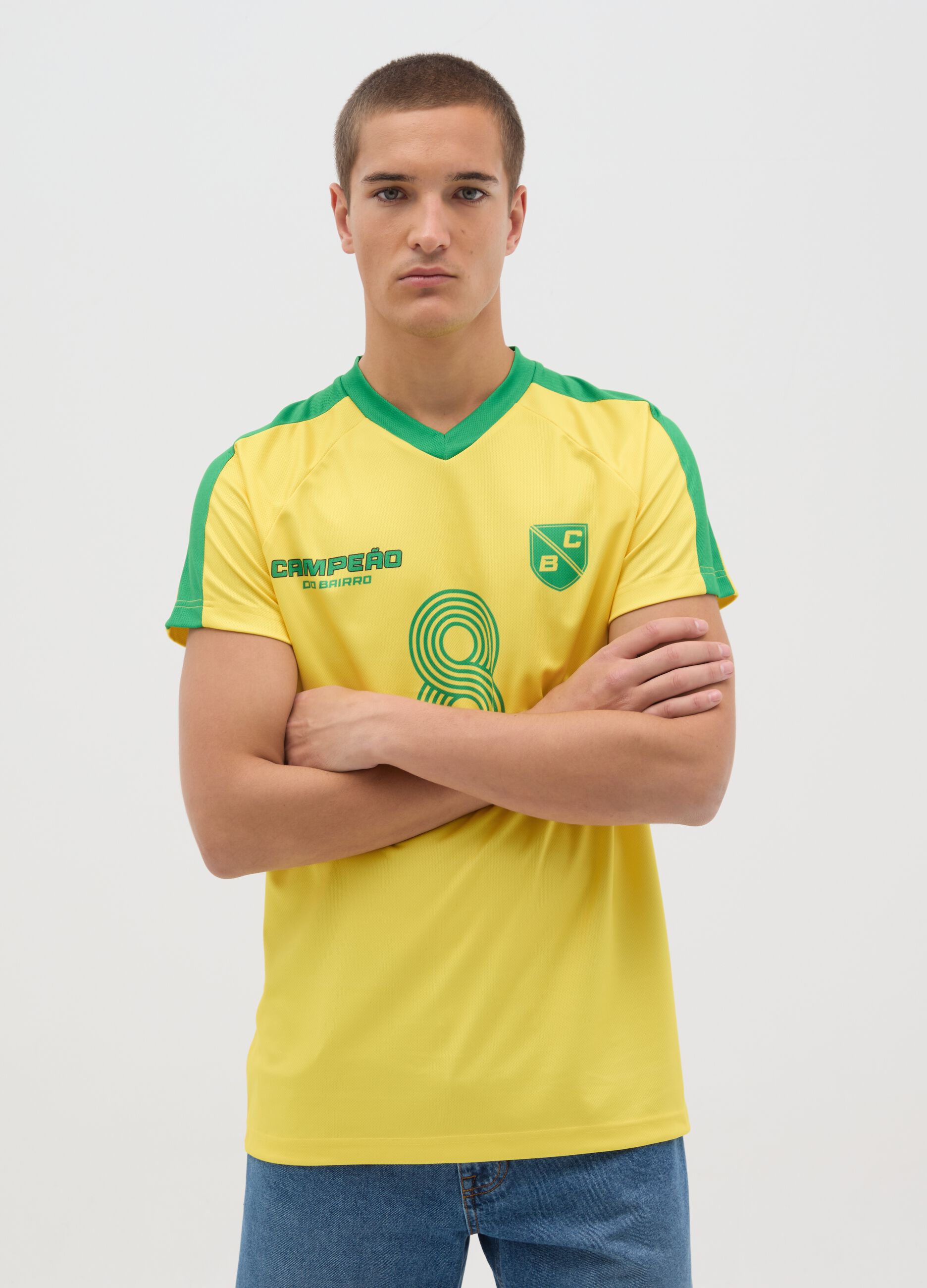 Men's shirt in mixed yellow and green
