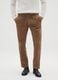 Brown pure cotton regular fit trousers_1