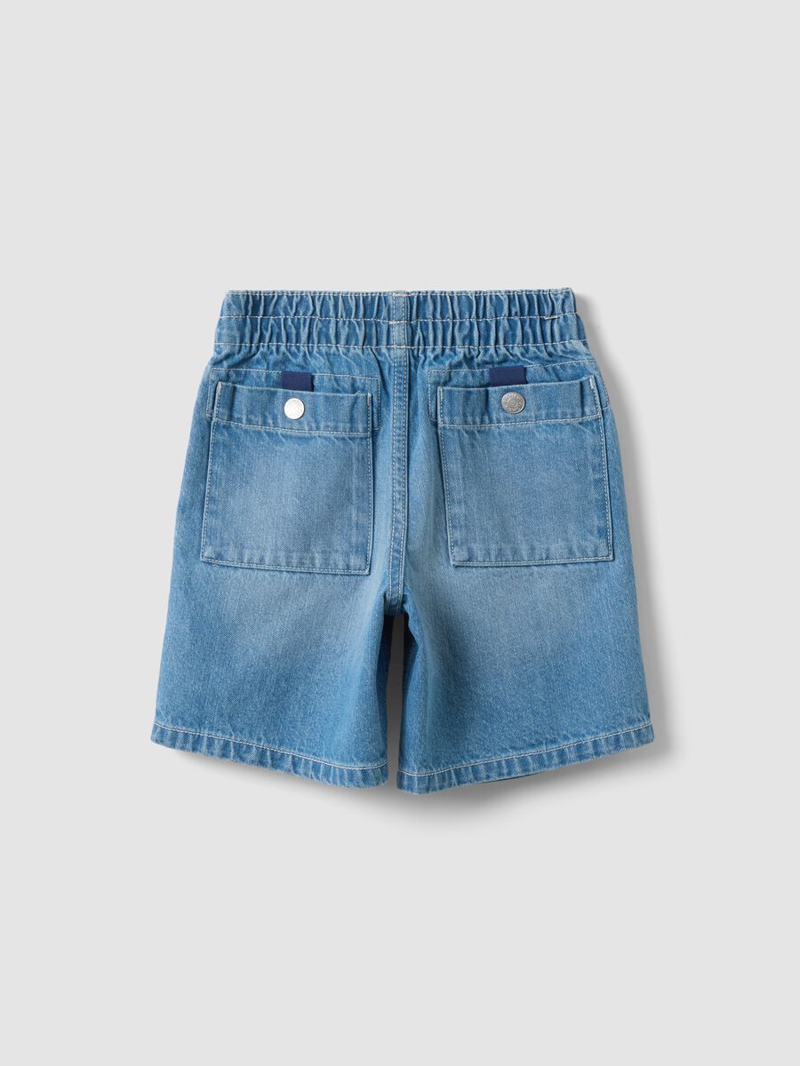 Denim shorts in puro cotone baggy fit_1