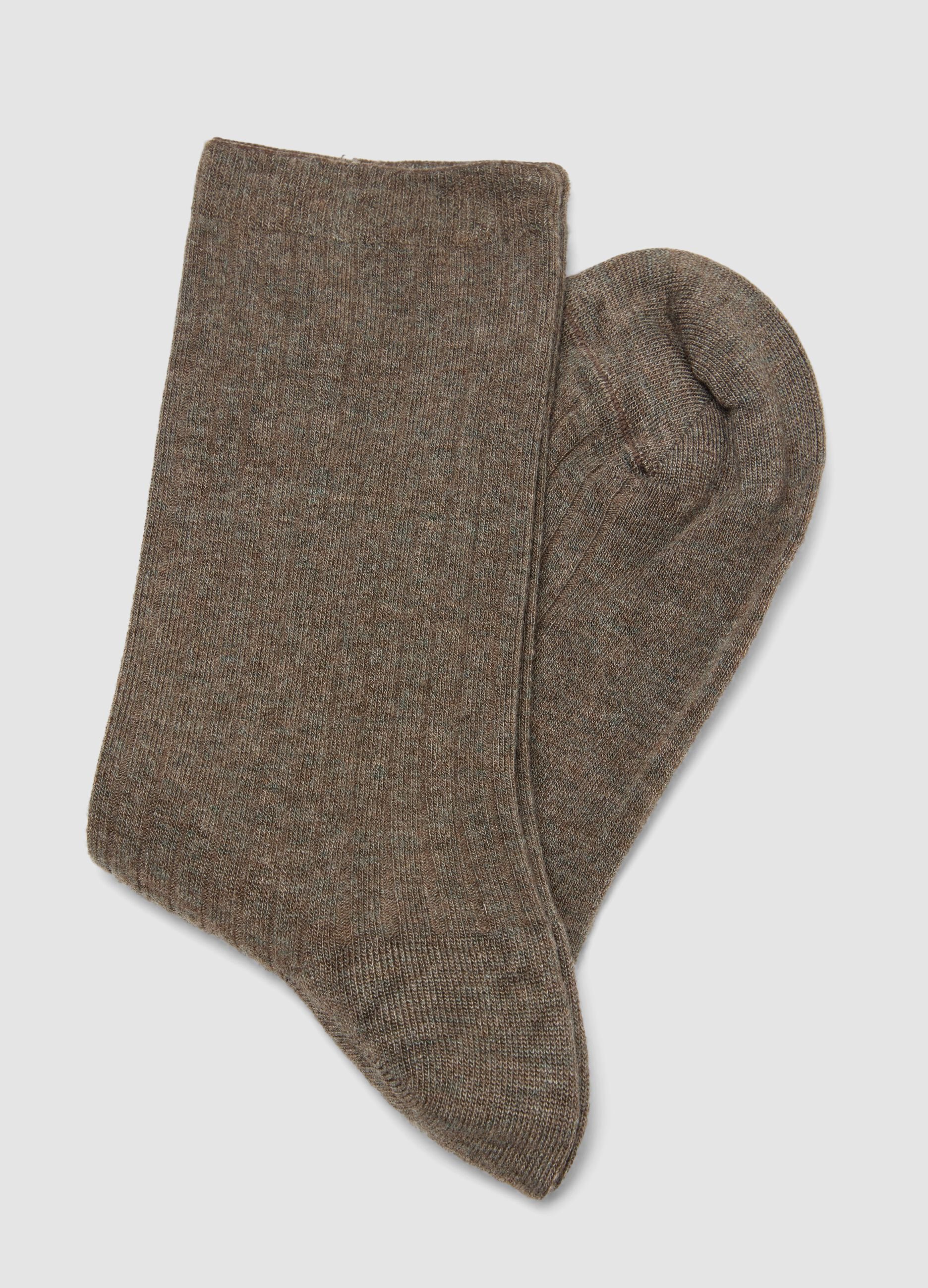 Brown long viscose blend socks