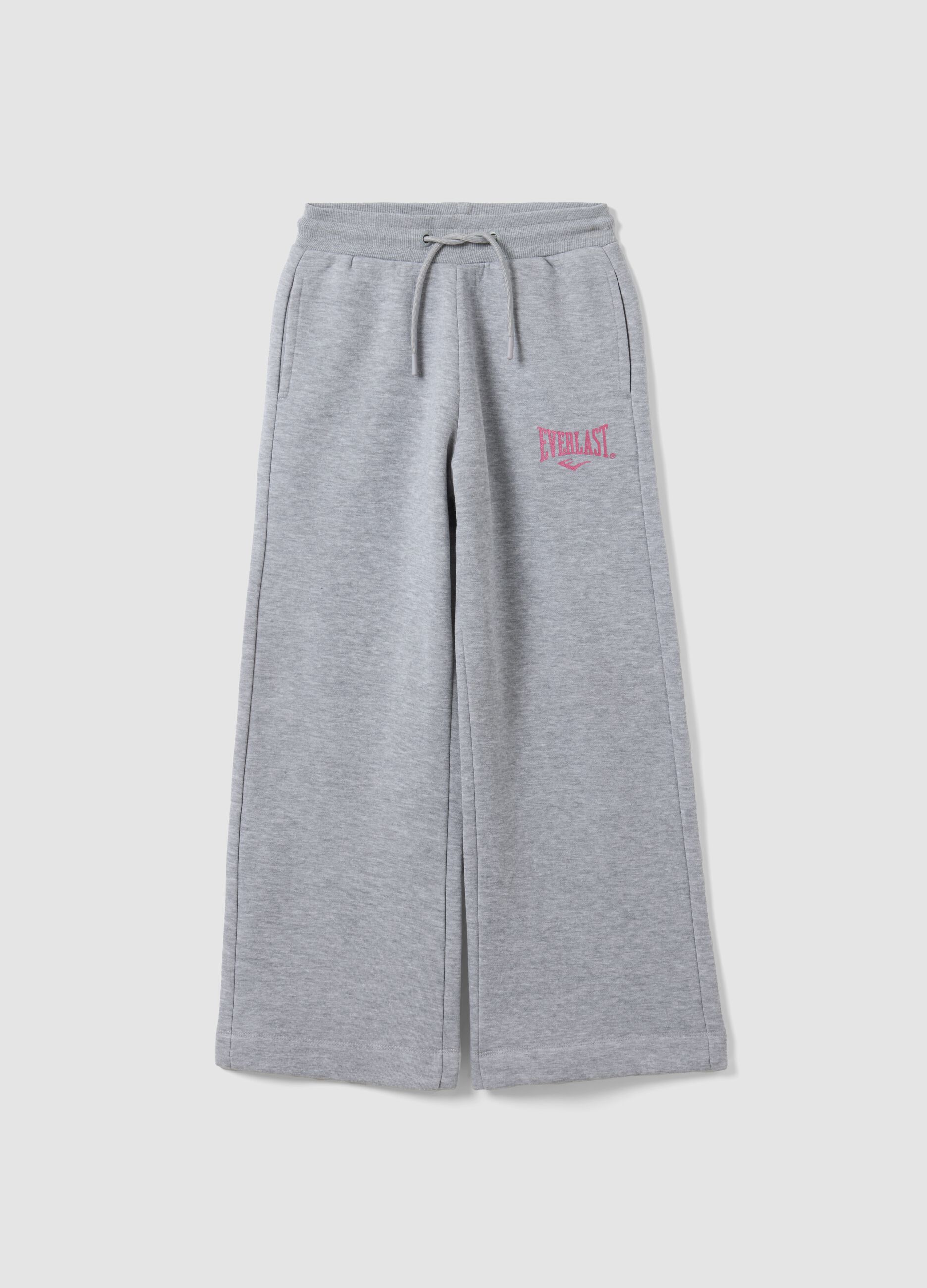 Girls&rsquo; grey cotton-blend regular-fit joggers