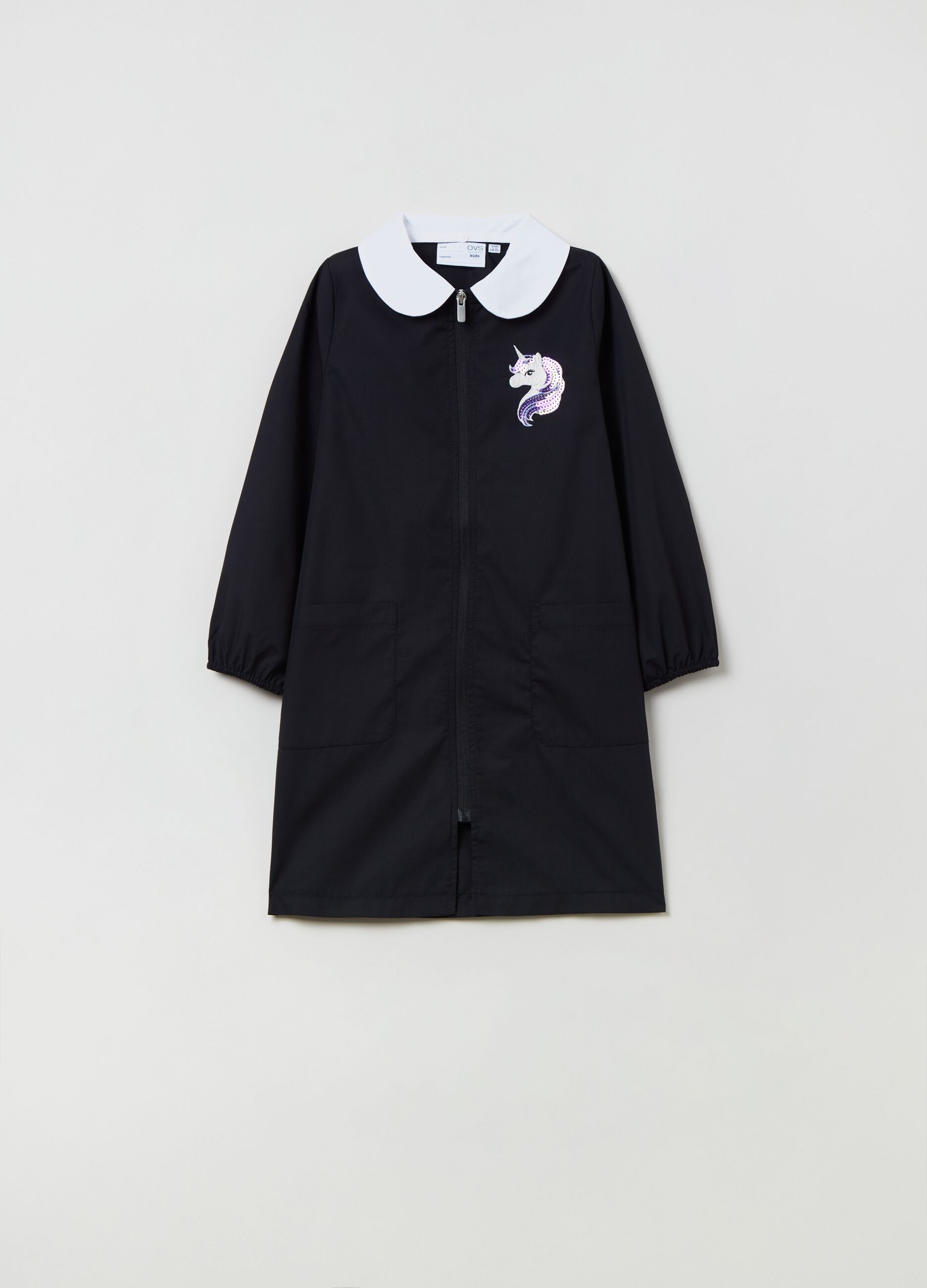 Grembiule con zip e ricamo unicorno_0