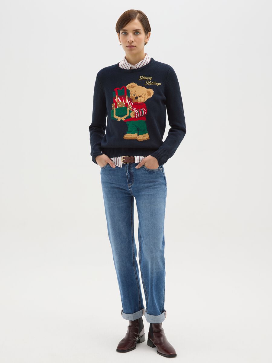 Blue Christmas Crew Neck Jumper Regular Fit_1