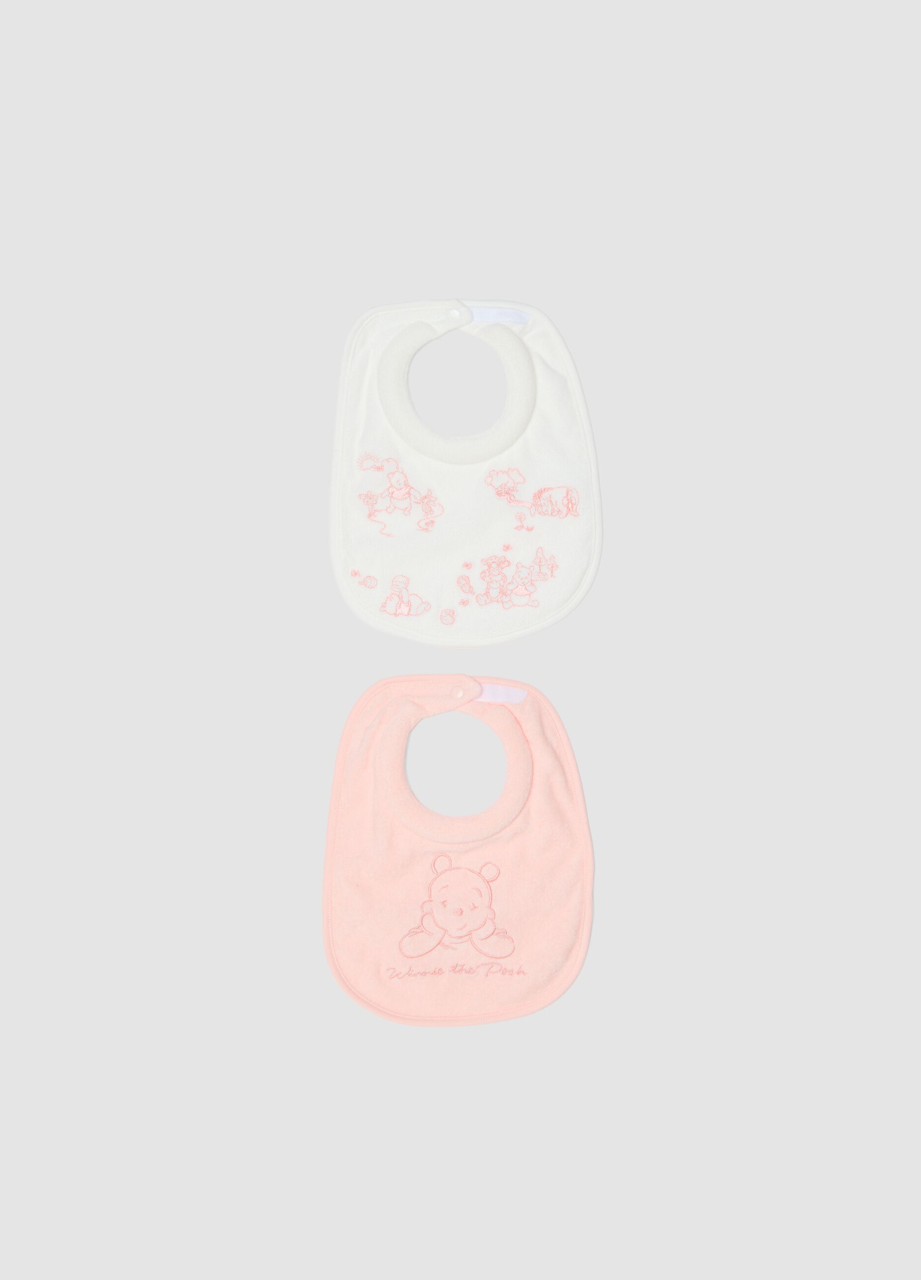 2-pack pure cotton multicolour baby girl bibs Winnie-the-Pooh